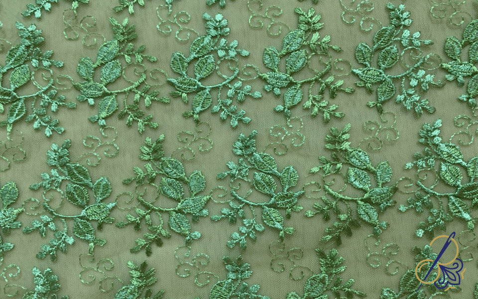 پارچه گیپور سبز